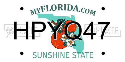 HPYQ47 Florida License Plate