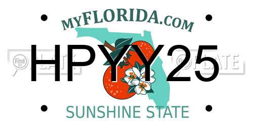 HPYY25 Florida License Plate