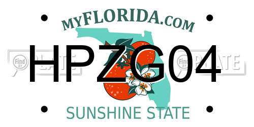 HPZG04 Florida License Plate
