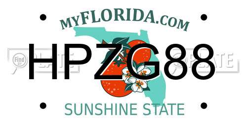 HPZG88 Florida License Plate