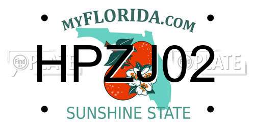 HPZJ02 Florida License Plate