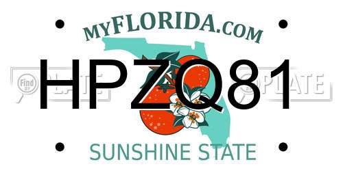 HPZQ81 Florida License Plate