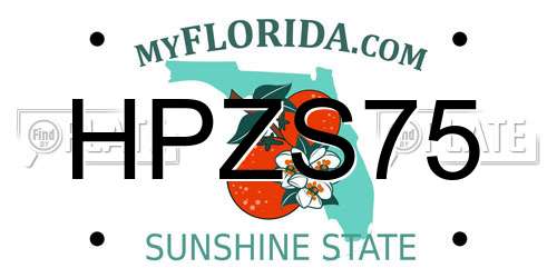 HPZS75 Florida License Plate