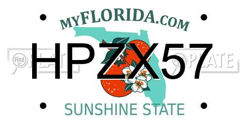 HPZX57 Florida License Plate