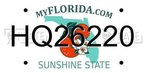 HQ26220 Florida License Plate
