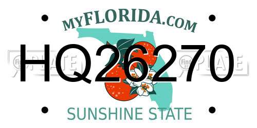 HQ26270 Florida License Plate