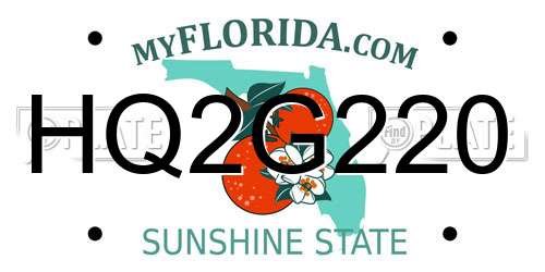 HQ2G220 Florida License Plate