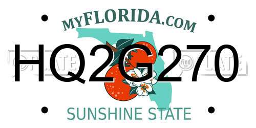 HQ2G270 Florida License Plate