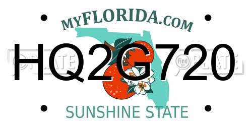 HQ2G720 Florida License Plate