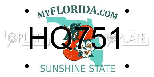 HQ751 Florida License Plate