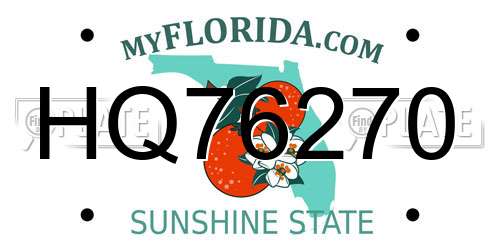 HQ76270 Florida License Plate