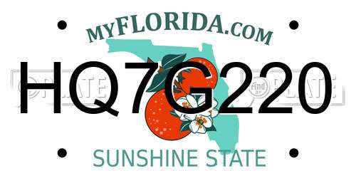 HQ7G220 Florida License Plate