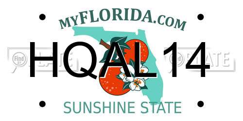 HQAL14 Florida License Plate