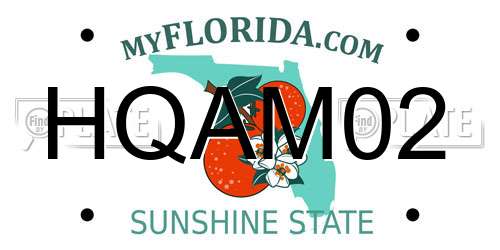 HQAM02 Florida License Plate