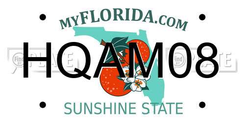HQAM08 Florida License Plate