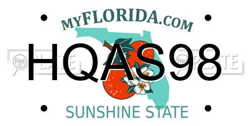 HQAS98 Florida License Plate