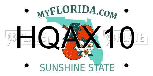 HQAX10 Florida License Plate