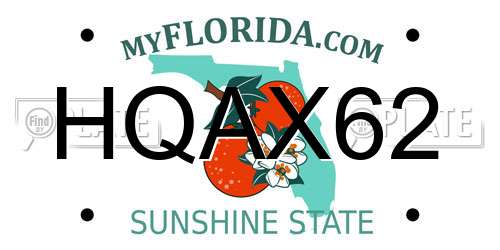 HQAX62 Florida License Plate