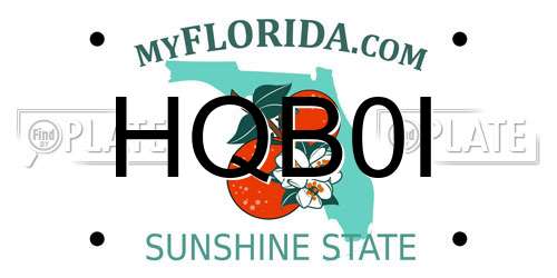 HQB0I Florida License Plate