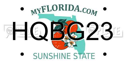 HQBG23 Florida License Plate