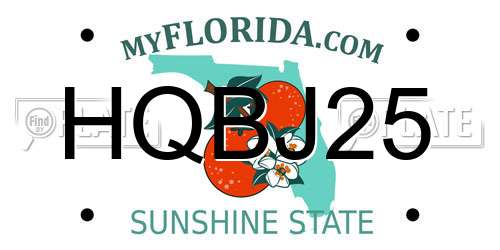 HQBJ25 Florida License Plate