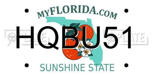 HQBU51 Florida License Plate