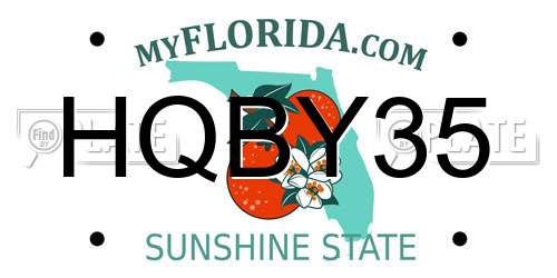 HQBY35 Florida License Plate