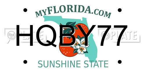 HQBY77 Florida License Plate