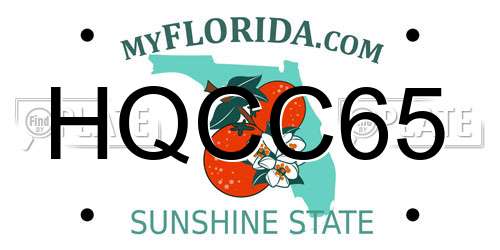 HQCC65 Florida License Plate