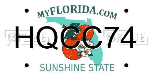 HQCC74 Florida License Plate