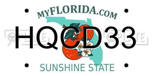 HQCD33 Florida License Plate