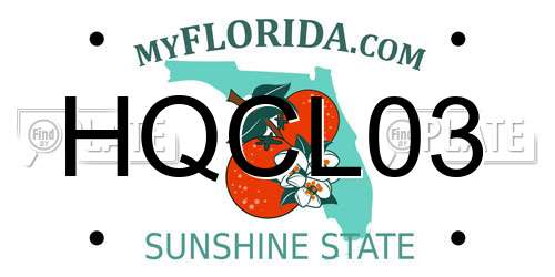 HQCL03 Florida License Plate