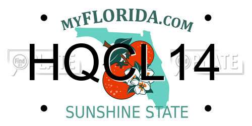 HQCL14 Florida License Plate