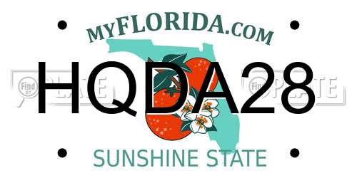 HQDA28 Florida License Plate