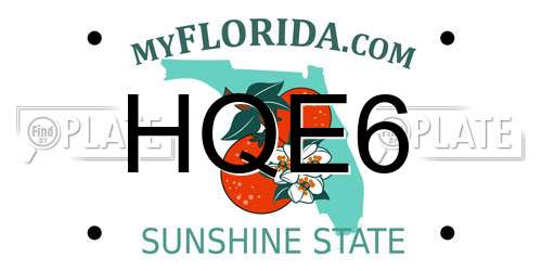 HQE6 Florida License Plate