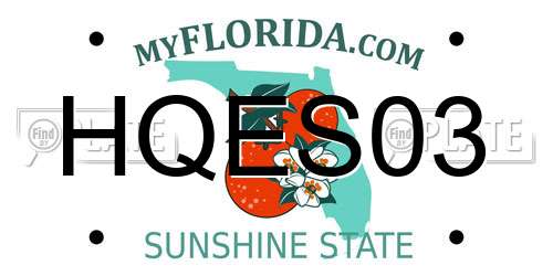 HQES03 Florida License Plate