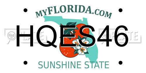 HQES46 Florida License Plate