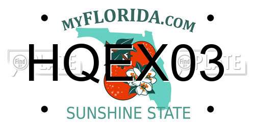 HQEX03 Florida License Plate