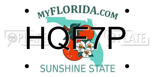 HQF7P Florida License Plate