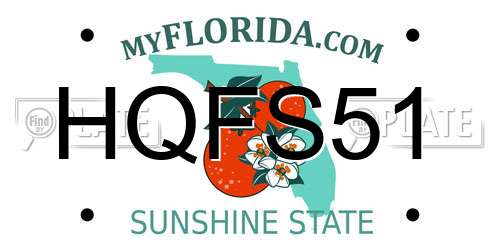 HQFS51 Florida License Plate