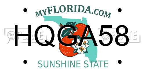 HQGA58 Florida License Plate