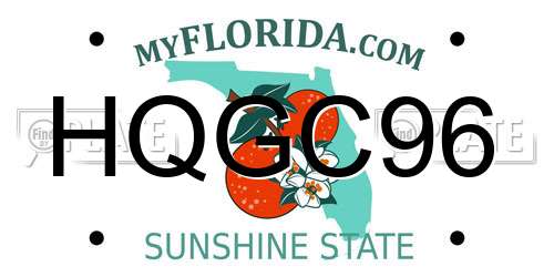 HQGC96 Florida License Plate