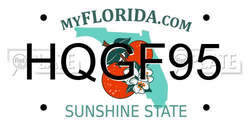 HQGF95 Florida License Plate