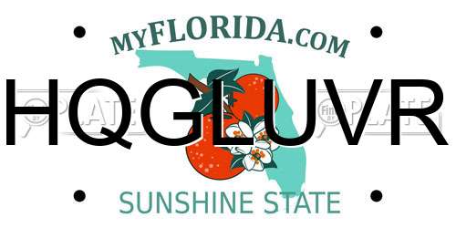 HQGLUVR Florida License Plate