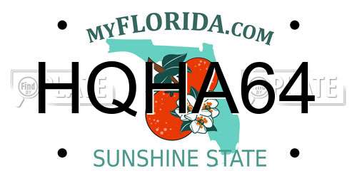 HQHA64 Florida License Plate