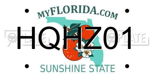 HQHZ01 Florida License Plate