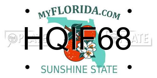 HQIF68 Florida License Plate