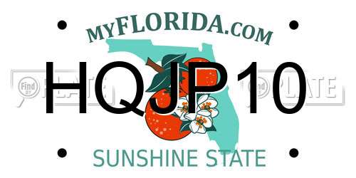 HQJP10 Florida License Plate