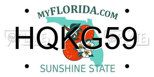 HQKG59 Florida License Plate