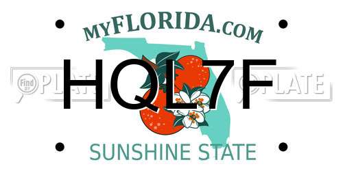 HQL7F Florida License Plate